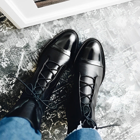 Women’s LaceUp Combat Boots Mid-Calf Winter