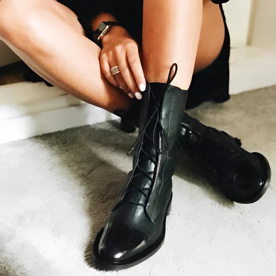 Women’s LaceUp Combat Boots Mid-Calf Winter