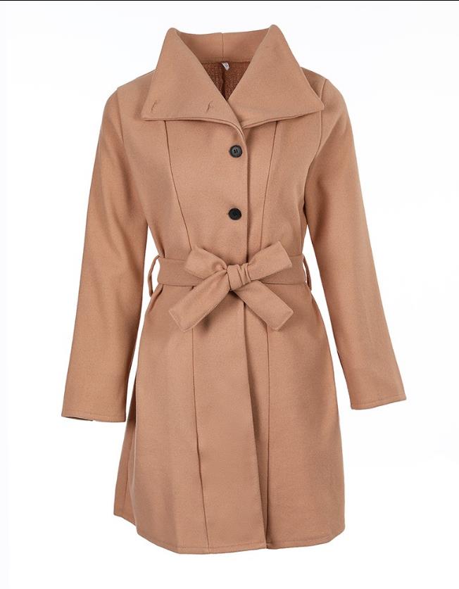 Women’s Button Front Longline Wool Blend Coat
