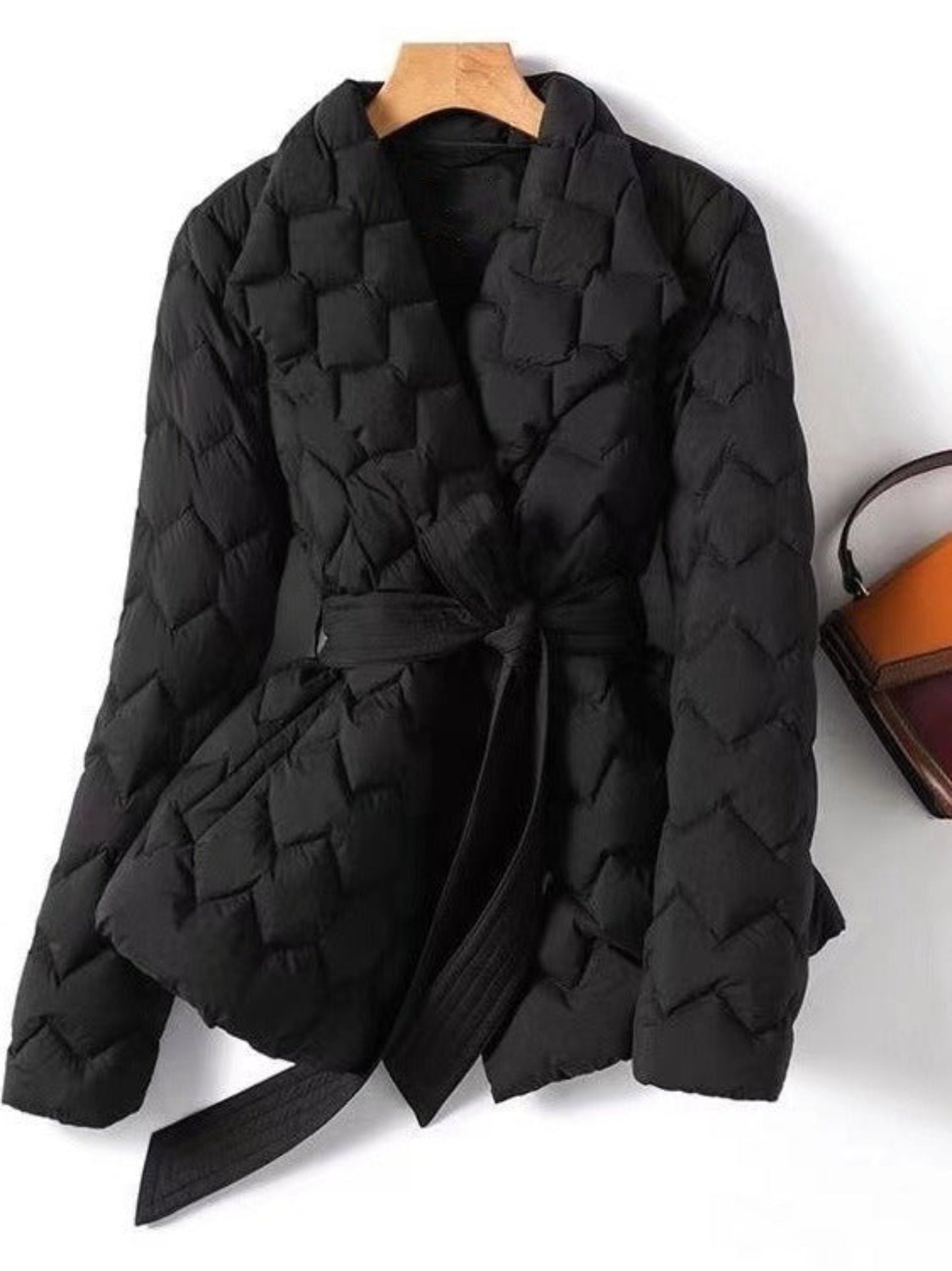 Women’s Quilted Belted Winter Puffer Jacket