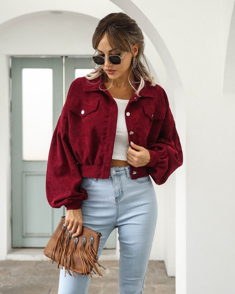 Women’s Cropped Corduroy Jacket