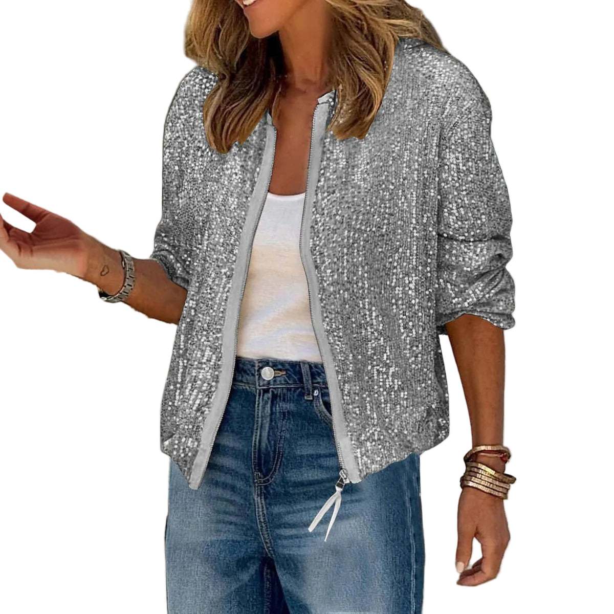 Women’s Sequin Bomber Jacket