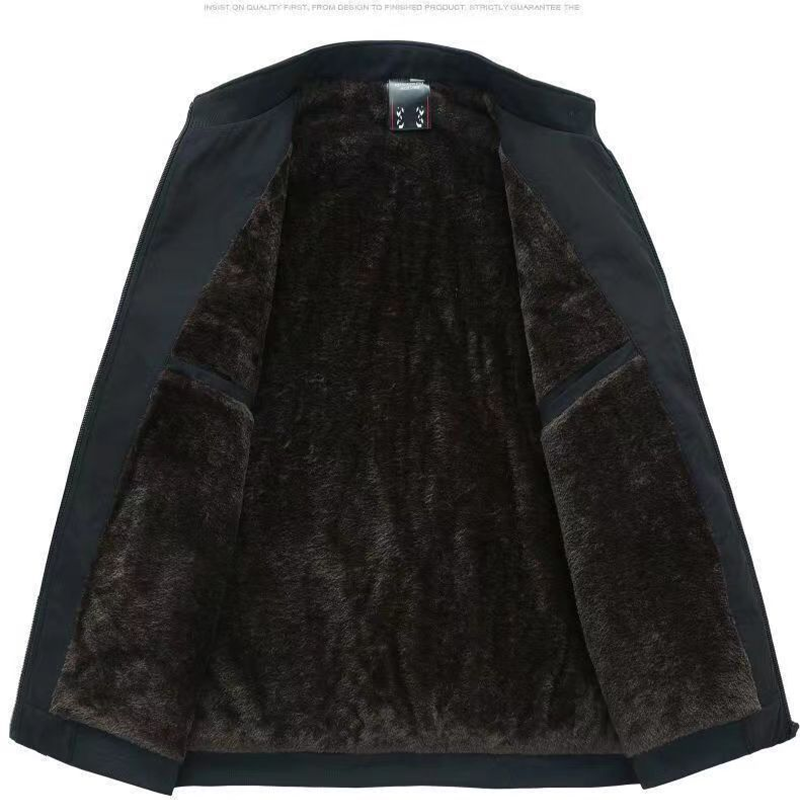 Men’s Warm Fleece Lined Bomber Jacket – Classic Zip-Up Winter Coat