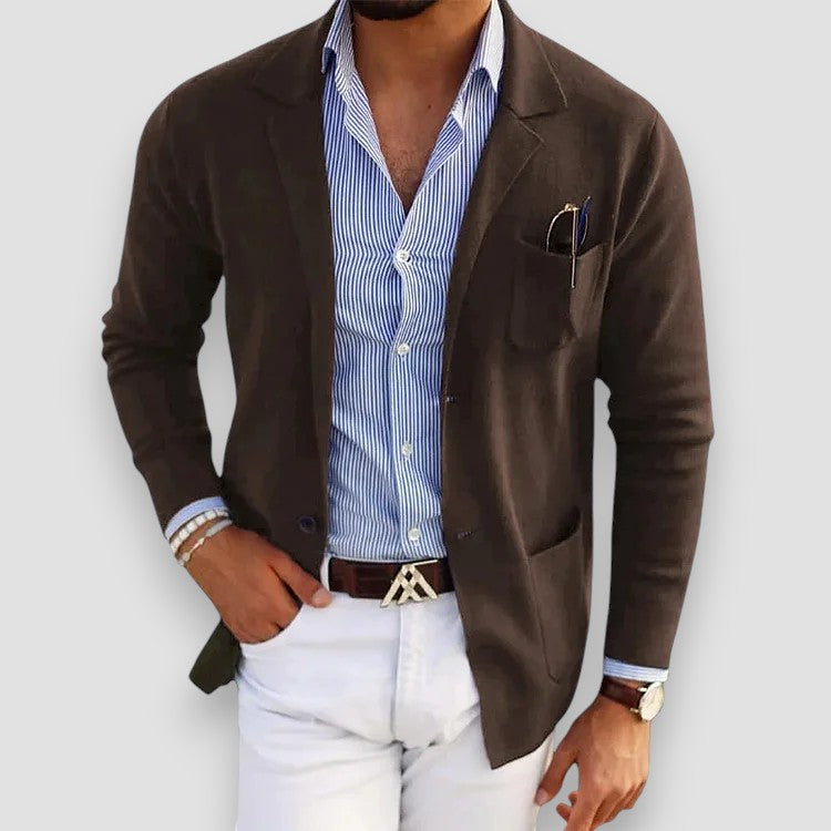Men’s Casual Knit Blazer – Lightweight Smart-Casual Jacket