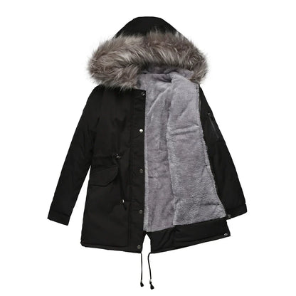 Women’s Faux-Fur Hooded Parka – Warm Casual Winter Jacket