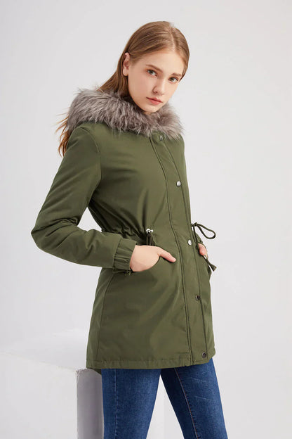 Women’s Faux-Fur Hooded Parka – Warm Casual Winter Jacket
