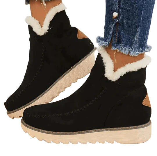 Women’s Winter Ankle Boots – Warm Fur Lined Non-Slip Sole