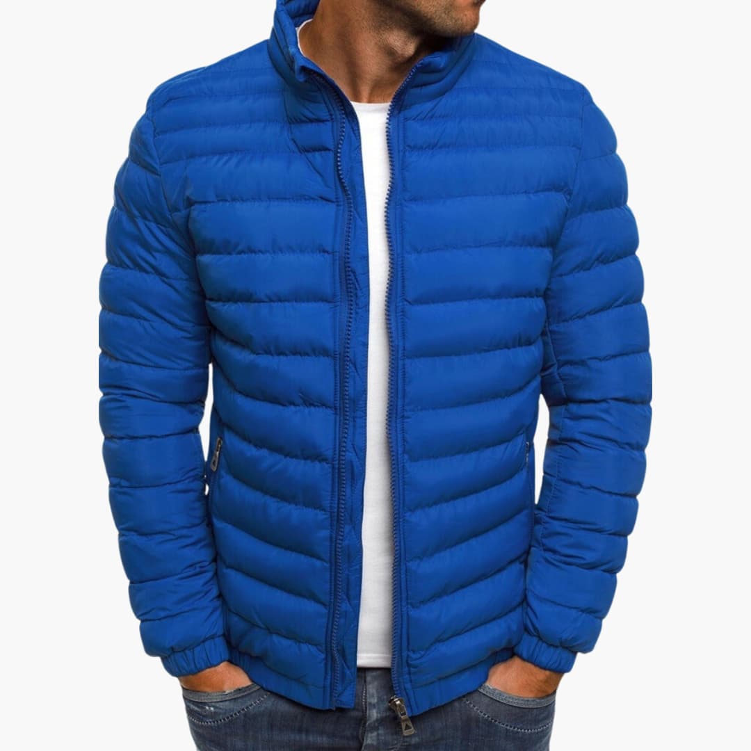 Men’s Lightweight Puffer Jacket – Quilted Zip-Up Design