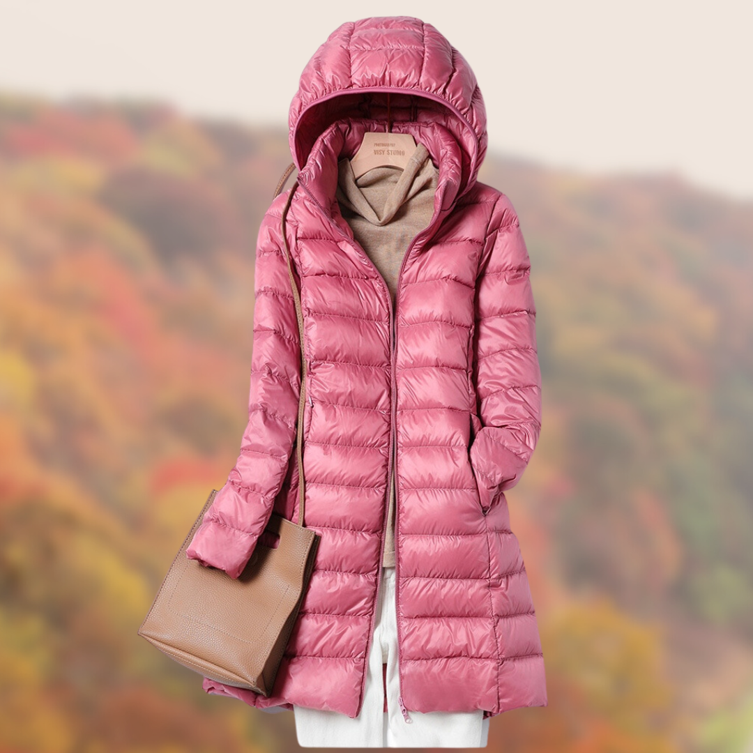 Women’s Long Puffer Jacket – Warm Winter Coat