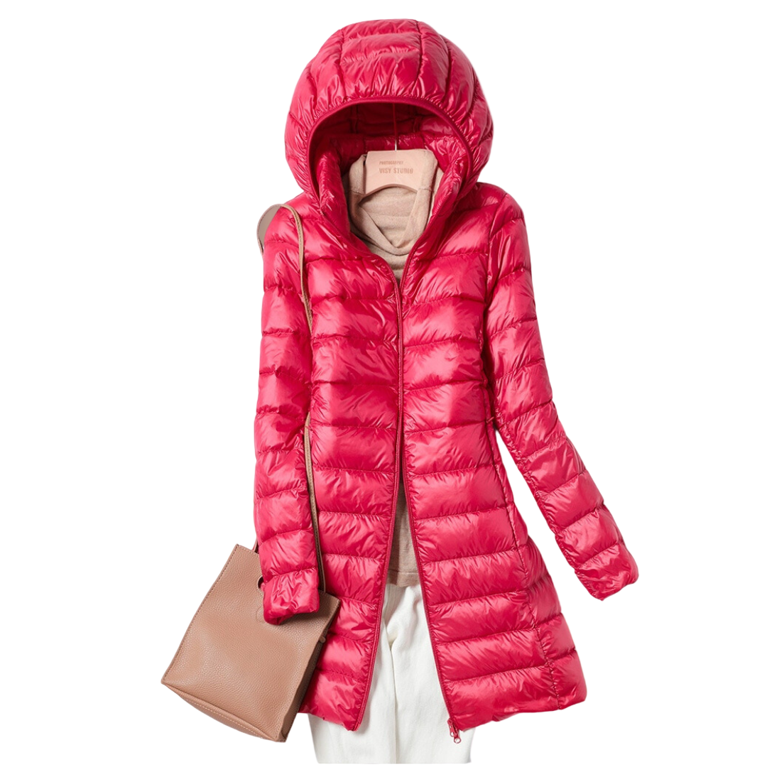 Women’s Long Puffer Jacket – Warm Winter Coat