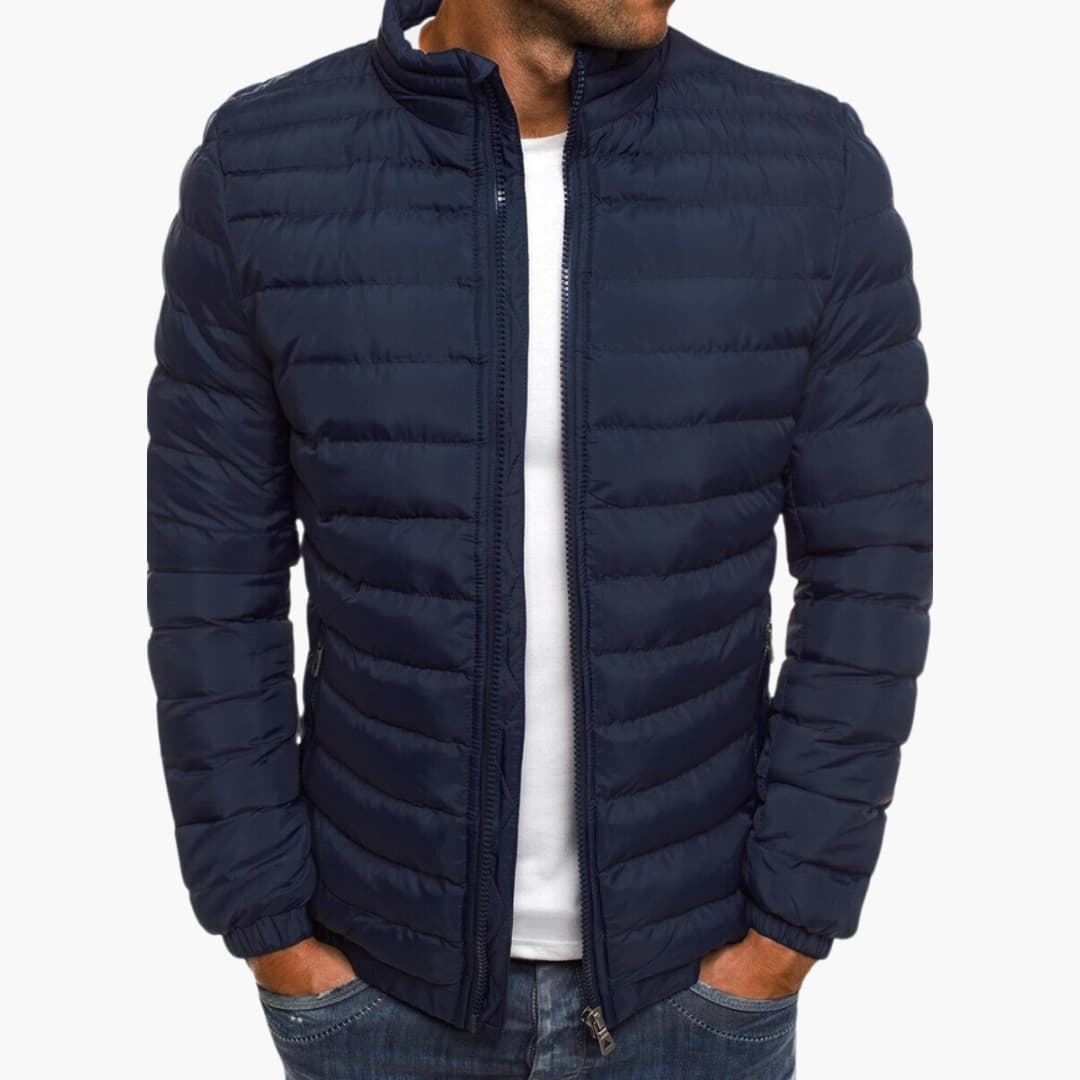 Men’s Lightweight Puffer Jacket – Quilted Zip-Up Design