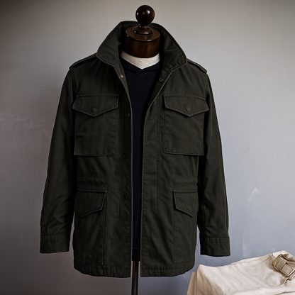 Men’s Military Field Jacket – Classic Utility Cargo Coat