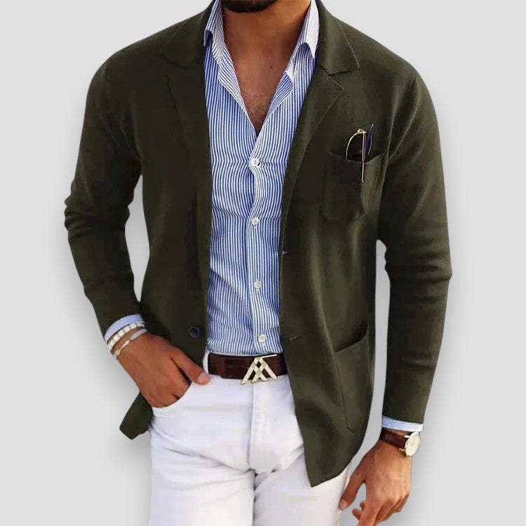 Men’s Casual Knit Blazer – Lightweight Smart-Casual Jacket