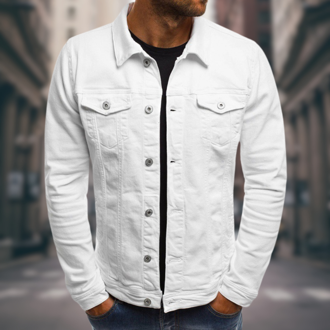 Men’s Olive Denim Jacket – Classic Button-Up Casual Layer