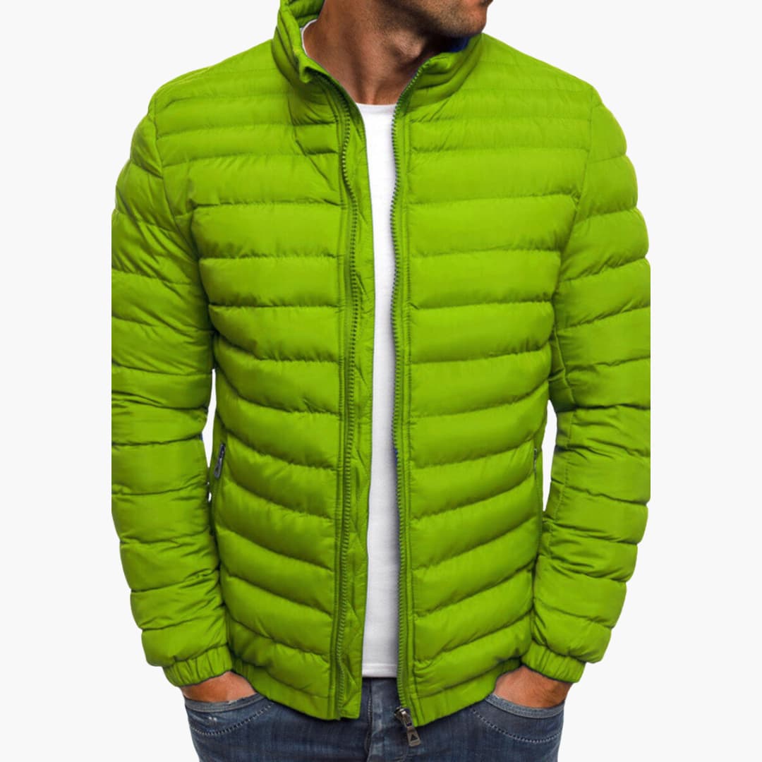 Men’s Lightweight Puffer Jacket – Quilted Zip-Up Design