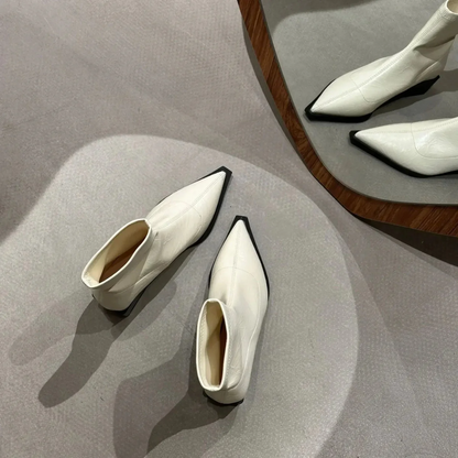 Women’s Metallic Ankle Boots – Pointed Toe with Block Heel