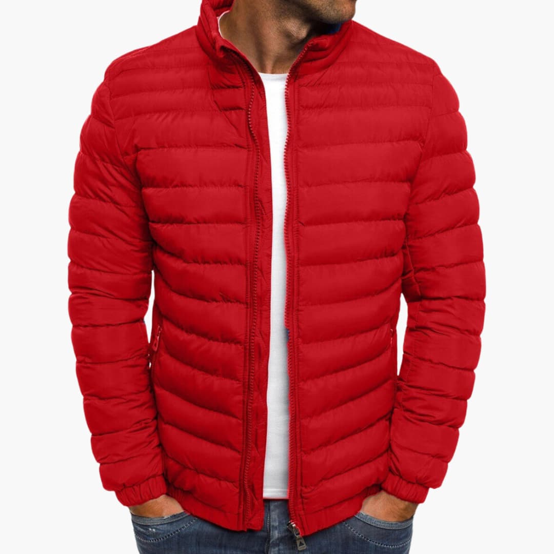 Men’s Lightweight Puffer Jacket – Quilted Zip-Up Design