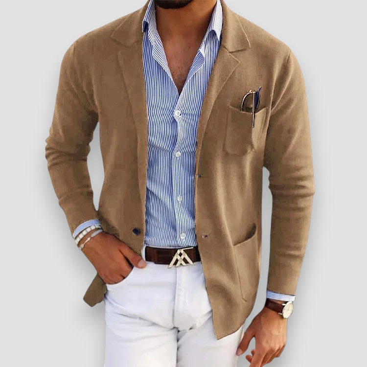Men’s Casual Knit Blazer – Lightweight Smart-Casual Jacket