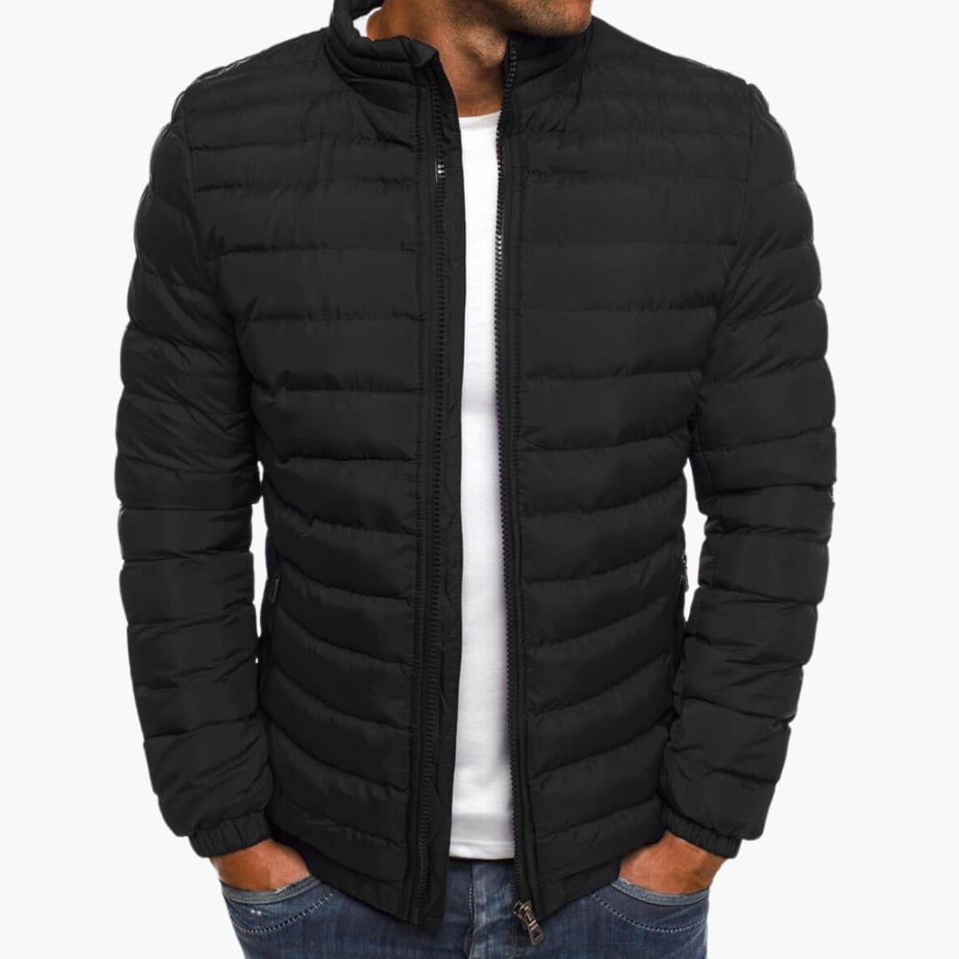 Men’s Lightweight Puffer Jacket – Quilted Zip-Up Design