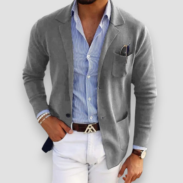 Men’s Casual Knit Blazer – Lightweight Smart-Casual Jacket