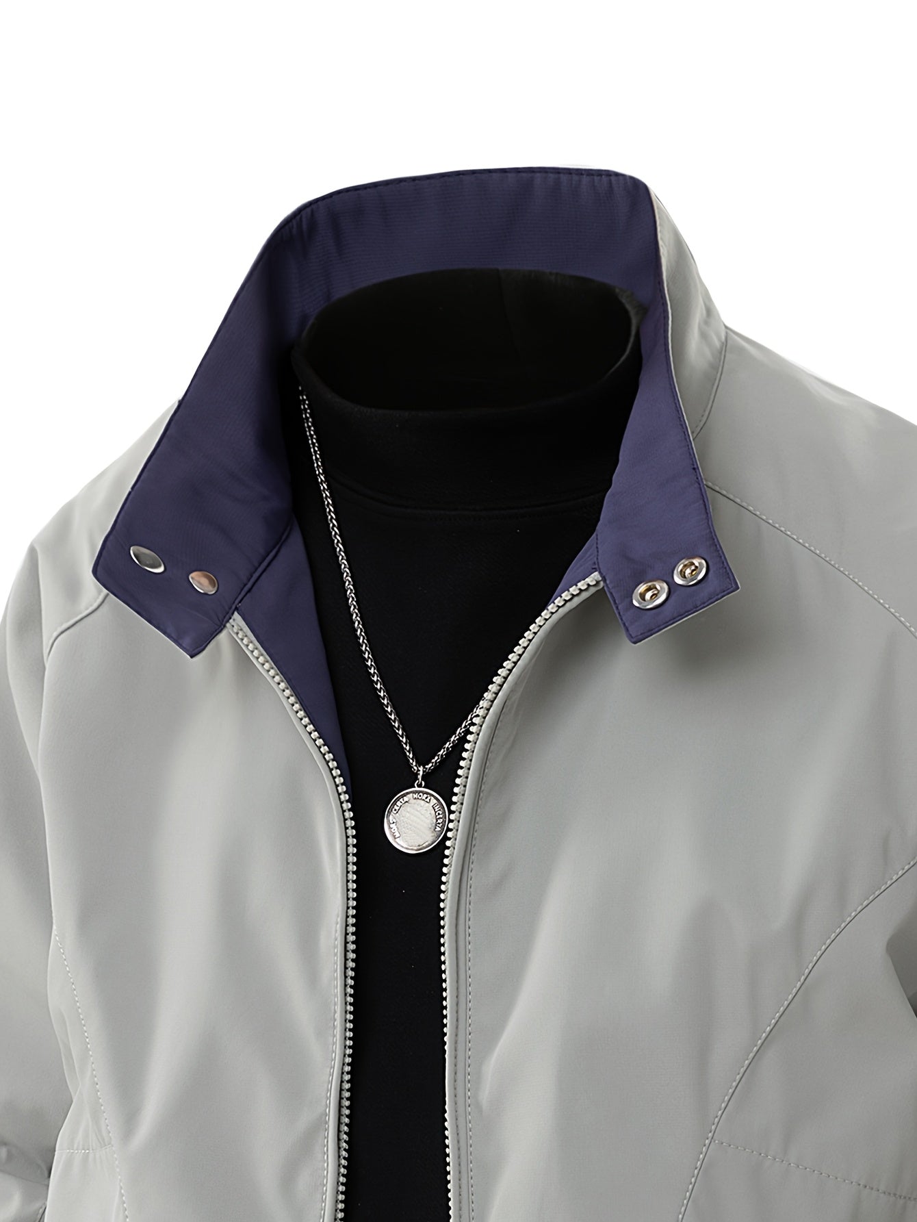 Men’s Two-Tone Lightweight Jacket – Casual Zip-Up Windbreaker