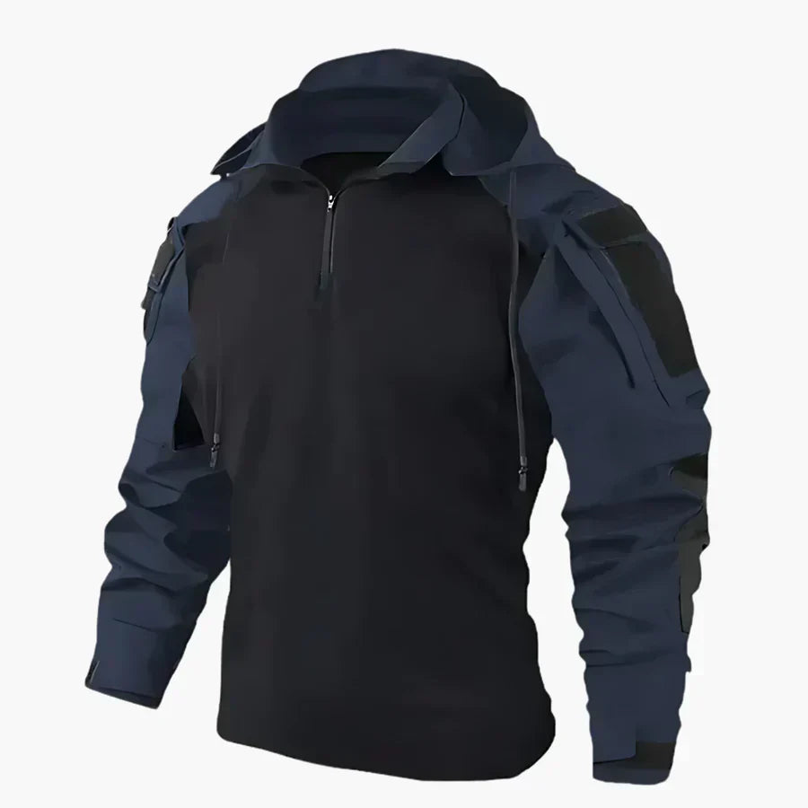 Men’s Tactical Combat Hoodie – Military Style Half Zip Utility Jacket
