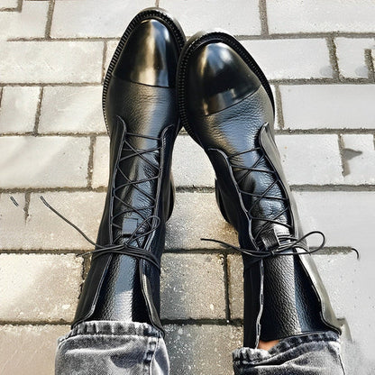 Women’s LaceUp Combat Boots Mid-Calf Winter