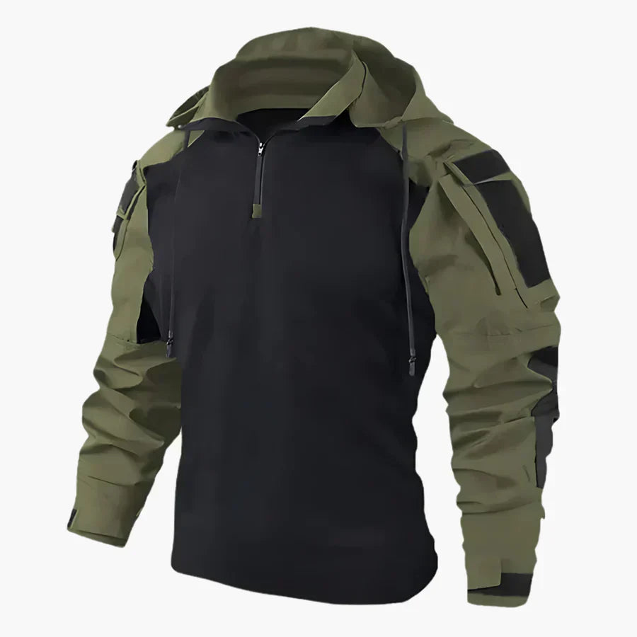 Men’s Tactical Combat Hoodie – Military Style Half Zip Utility Jacket