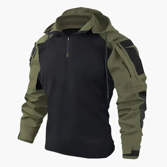 Men’s Tactical Combat Hoodie – Military Style Half Zip Utility Jacket