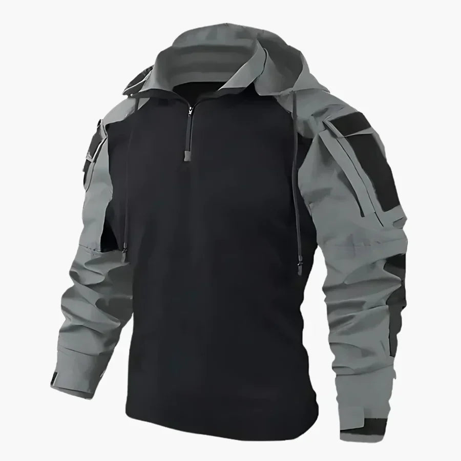 Men’s Tactical Combat Hoodie – Military Style Half Zip Utility Jacket