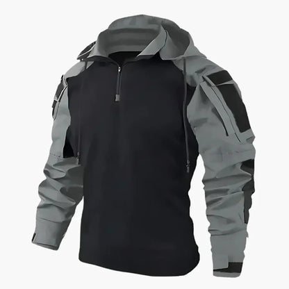 Men’s Tactical Combat Hoodie – Military Style Half Zip Utility Jacket