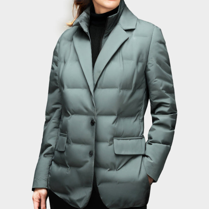 Women’s Padded Blazer Jacket – Stylish Warm Winter Coat