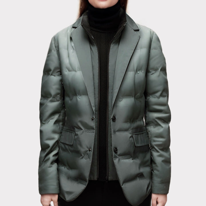 Women’s Padded Blazer Jacket – Stylish Warm Winter Coat