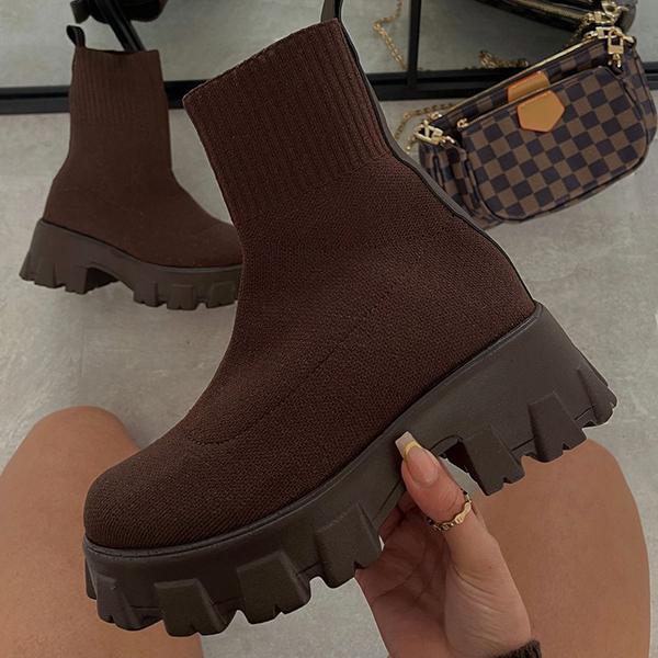Women’s Sock Ankle Boots – Chunky Sole Platform