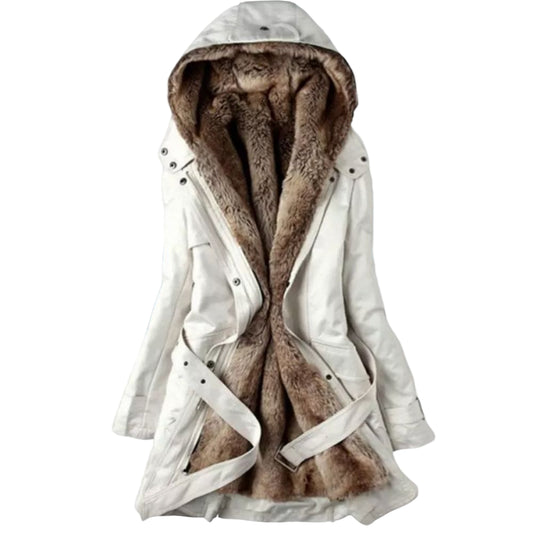 Women’s Long Winter Parka Jacket with Faux Fur Lining