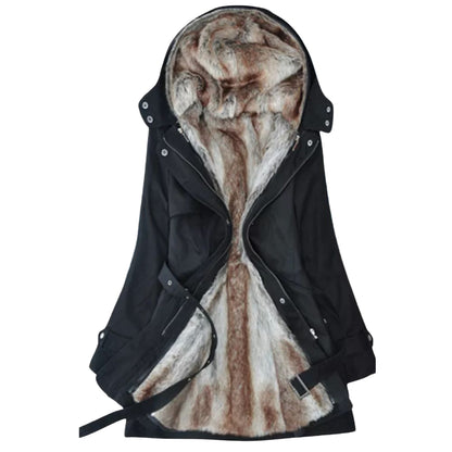 Women’s Long Winter Parka Jacket with Faux Fur Lining