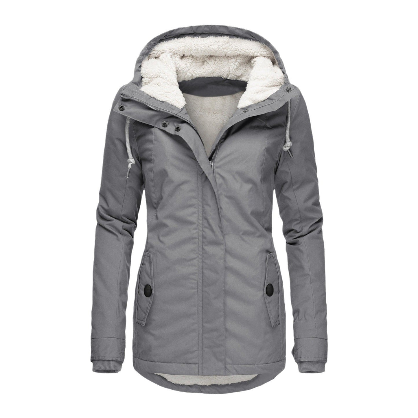Women’s Winter Hooded Fleece-Lined Parka Jacket