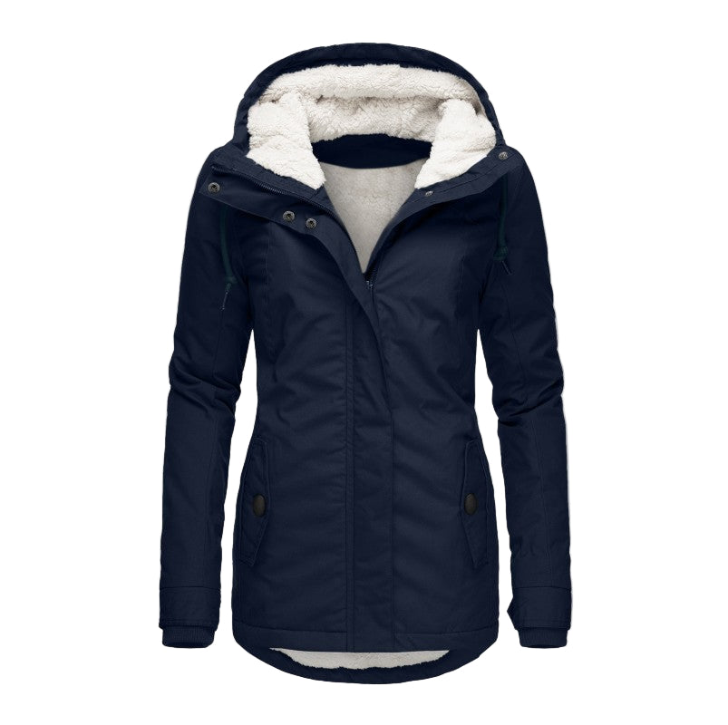 Women’s Winter Hooded Fleece-Lined Parka Jacket