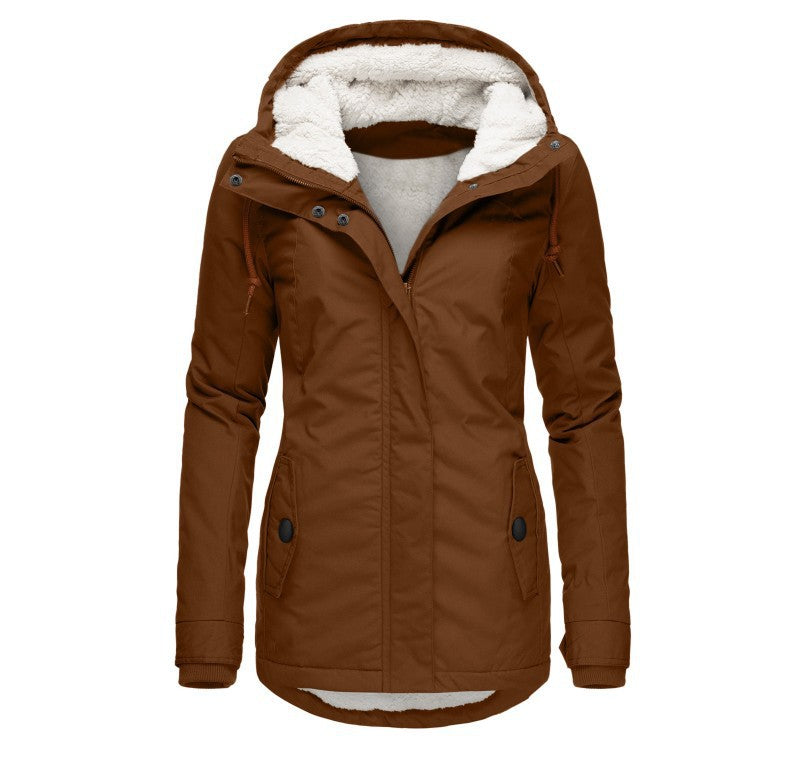 Women’s Winter Hooded Fleece-Lined Parka Jacket