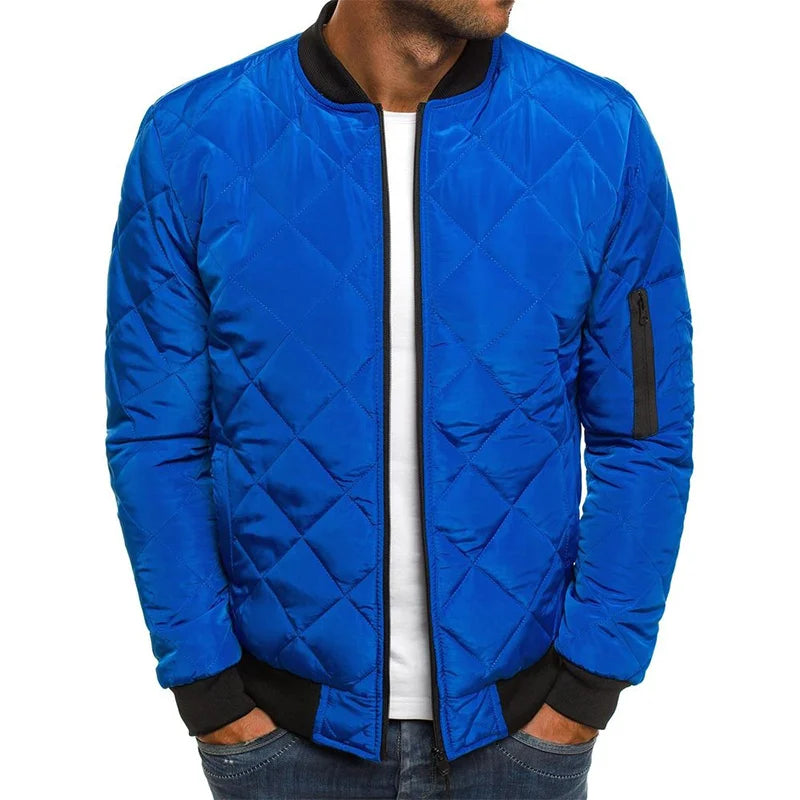 Men’s Quilted Bomber Jacket – Lightweight Casual Outerwear
