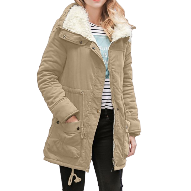 Women’s Fleece-Lined Parka – Warm Casual Winter Coat