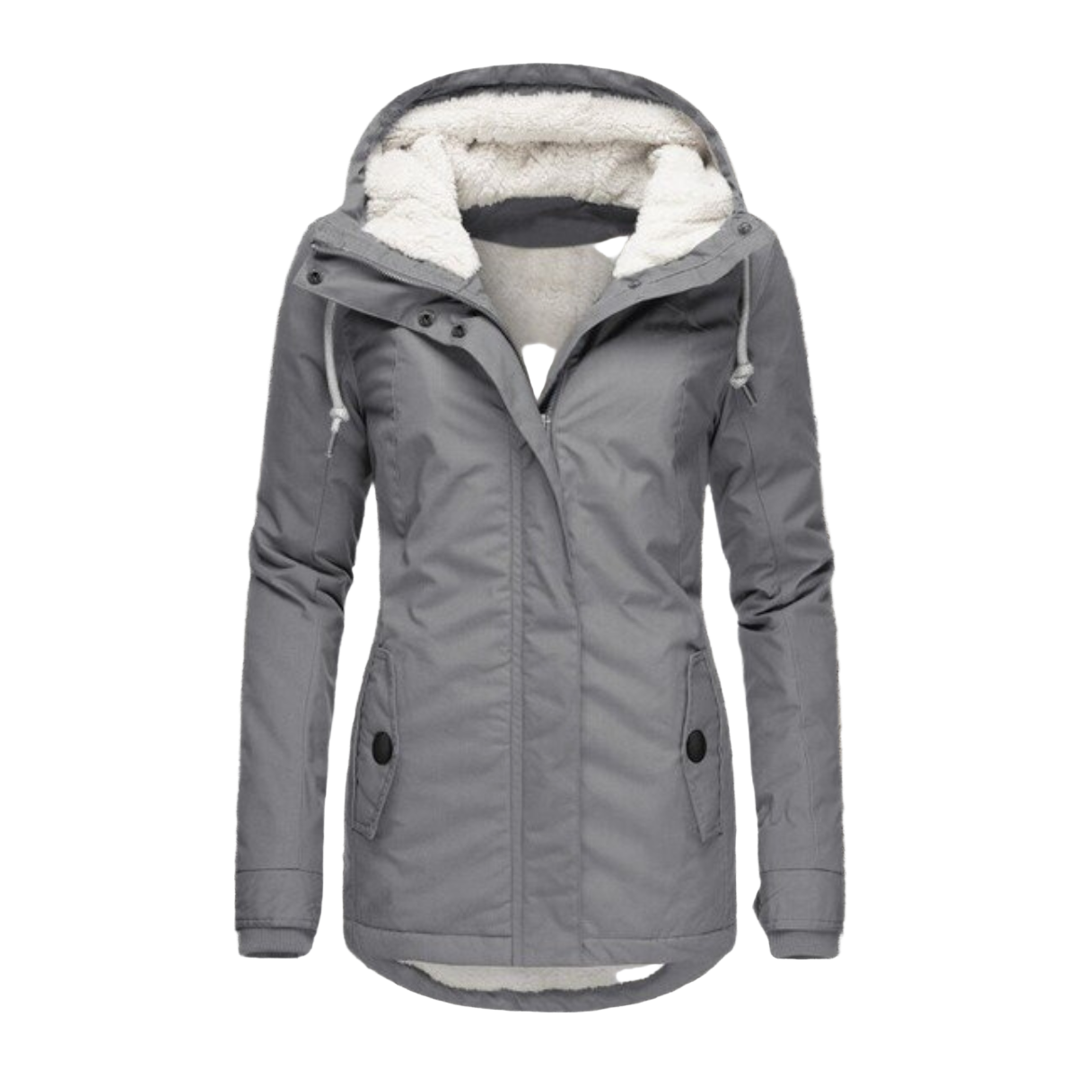 Women’s Hooded Sherpa Lined Parka Coat – Warm Winter Jacket