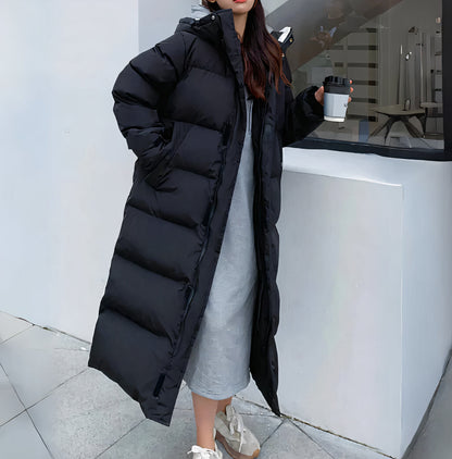 Women’s Long Puffer Coat – Warm Winter Jacket