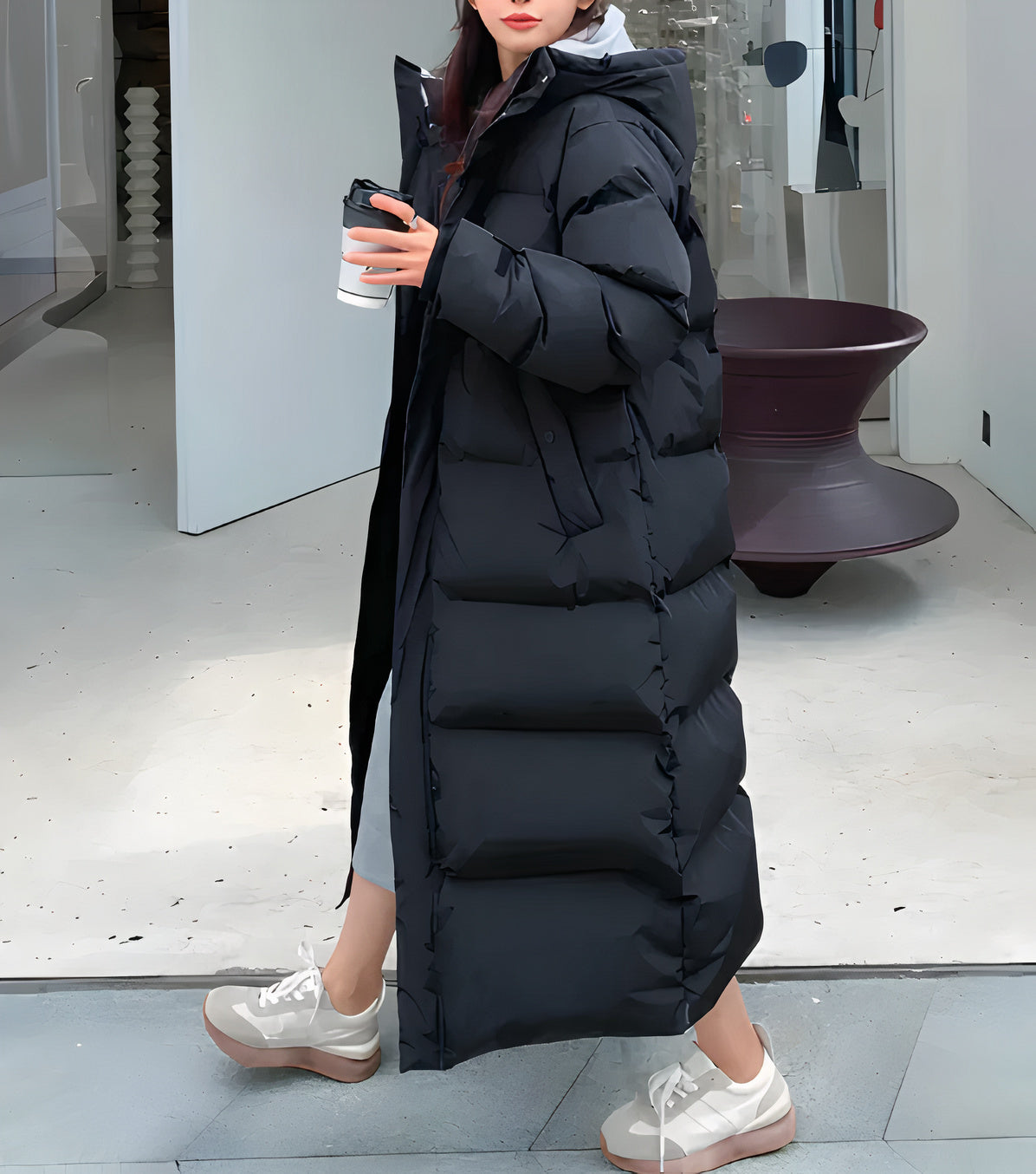 Women’s Long Puffer Coat – Warm Winter Jacket
