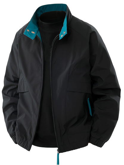 Men’s Two-Tone Lightweight Jacket – Casual Zip-Up Windbreaker