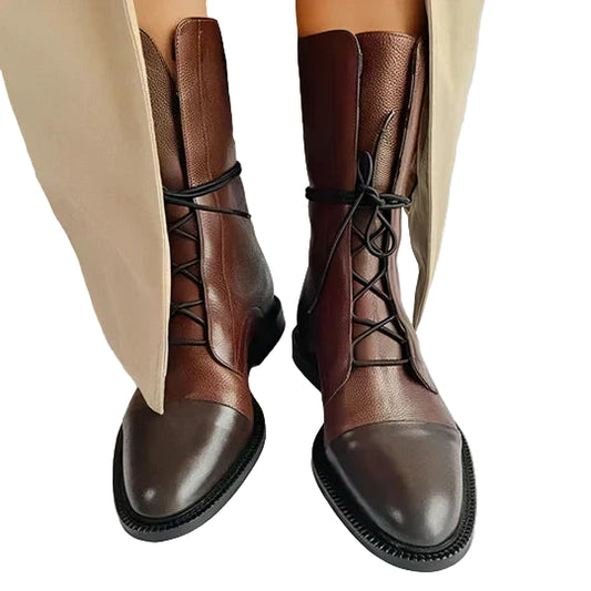 Women’s LaceUp Combat Boots Mid-Calf Winter