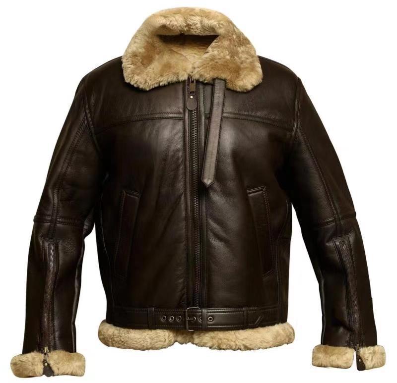 Men’s Shearling Leather Aviator Jacket