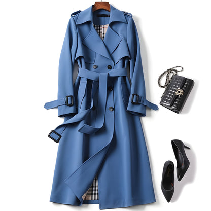 Women’s Double-Breasted Long Trench Coat