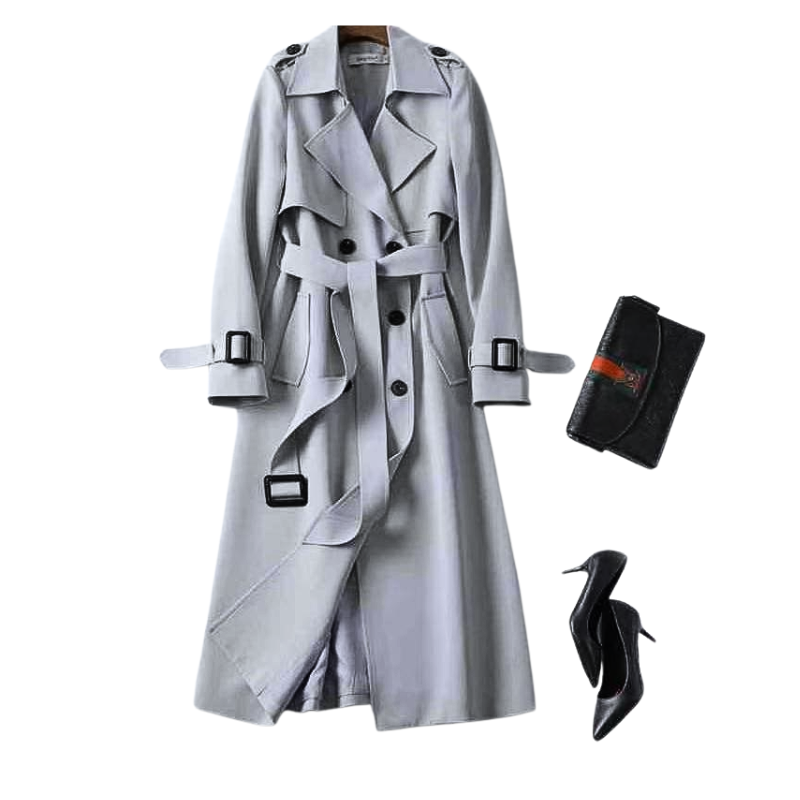 Women’s Double-Breasted Long Trench Coat