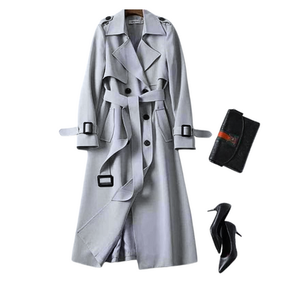 Women’s Double-Breasted Long Trench Coat